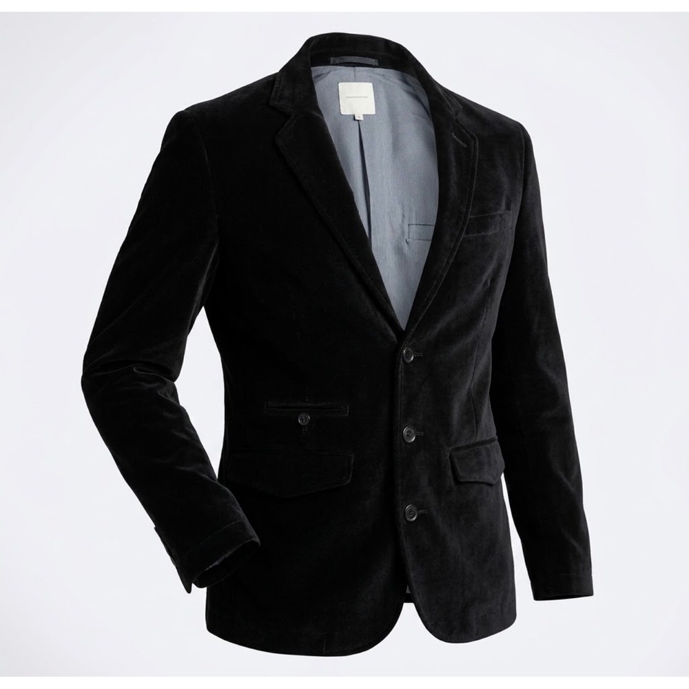 Life After Denim 100% Cotton Black Velvet Blazer Sz S Sport Coat Jacket Heritage